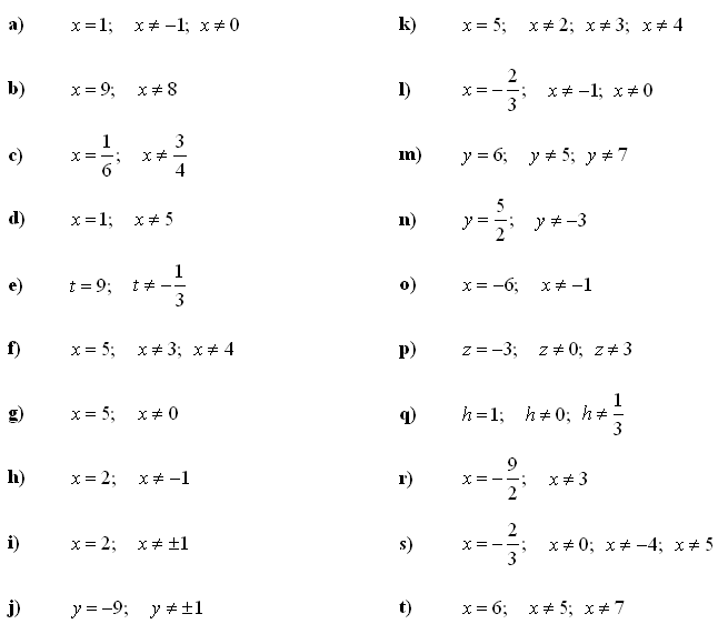 Linear equations and inequalities - Answers to Exercise 4